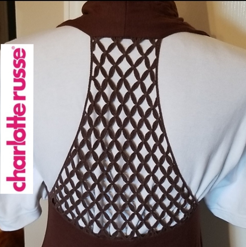 NEW Charlotte Russe Open Front Shabby Chic Vest